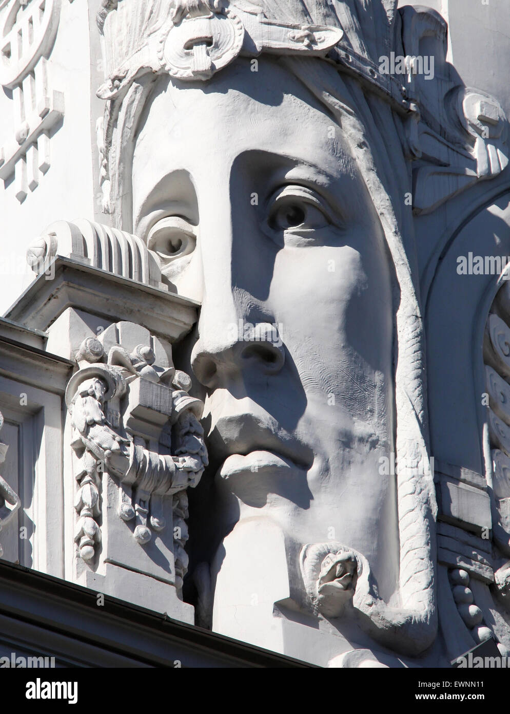 Famous Art Nouveau architecture in Riga at 10b Elizabetes Street Stock