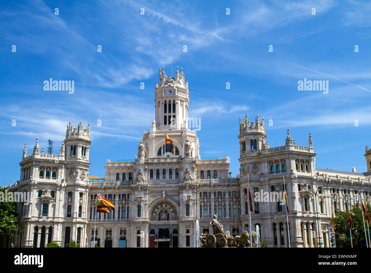 The Palace of Communications in Madrid, Spain Stock Photo