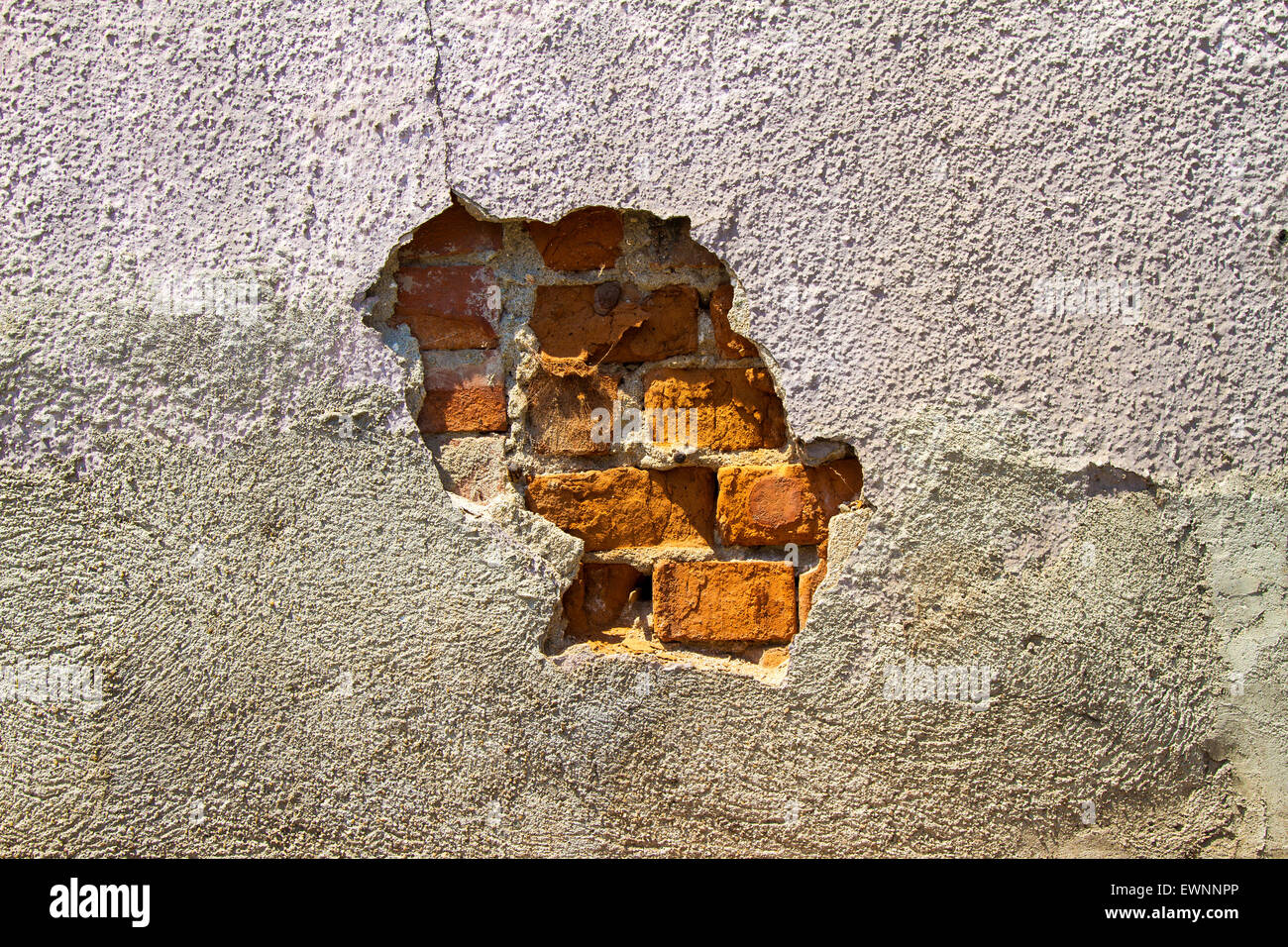 Brick wall, paint peel off Stock Photo Alamy