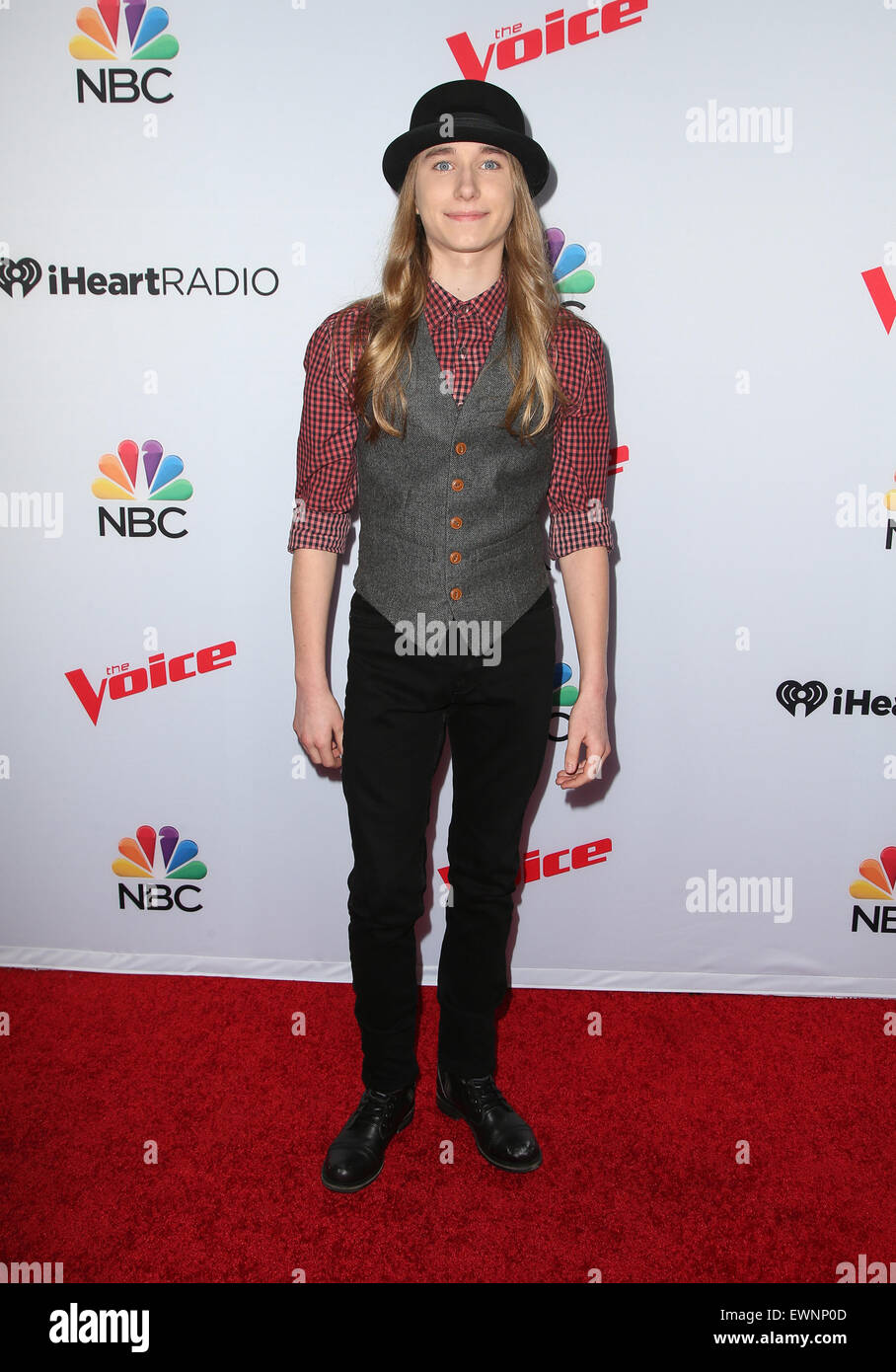 NBC's 'The Voice' Season 8 at Pacific Design Center - Red Carpet Arrivals  Featuring: Sawyer Fredericks Where: West Hollywood, California, United States When: 23 Apr 2015 Stock Photo