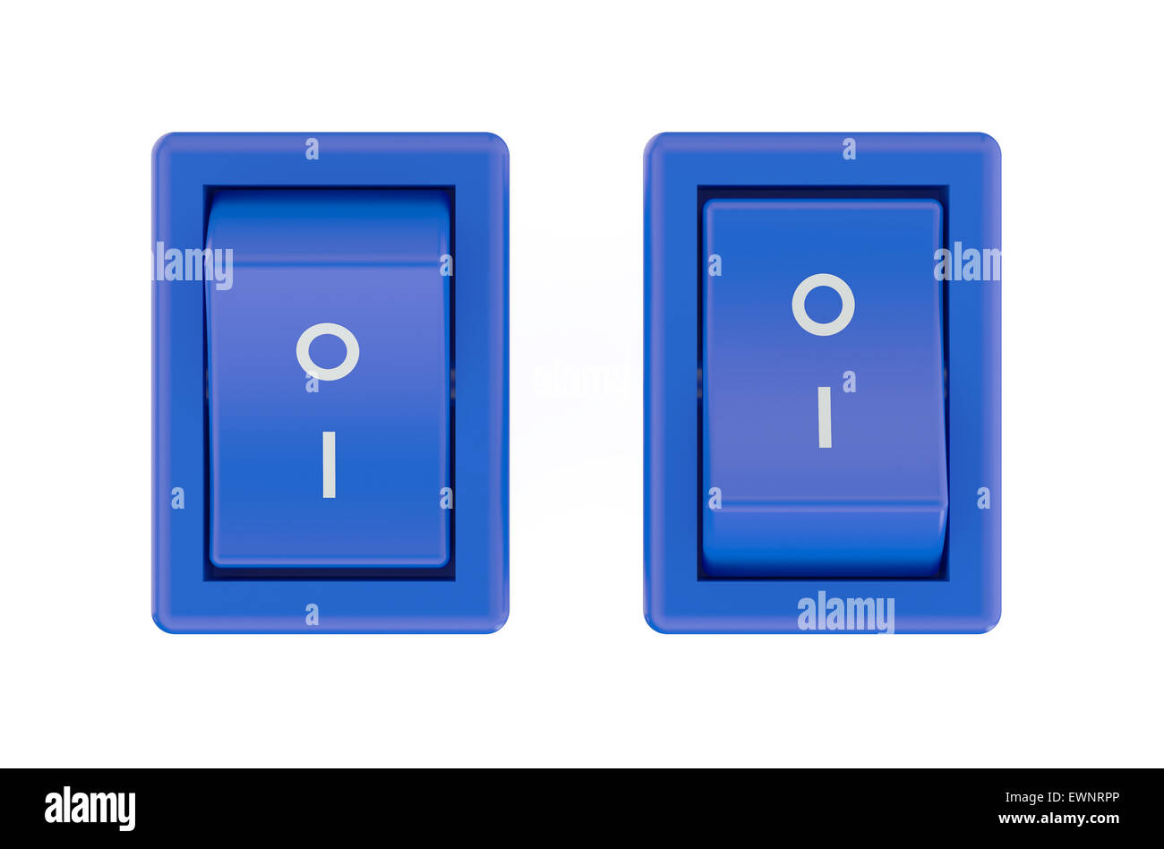 two blue switch isolated on white background Stock Photo Alamy