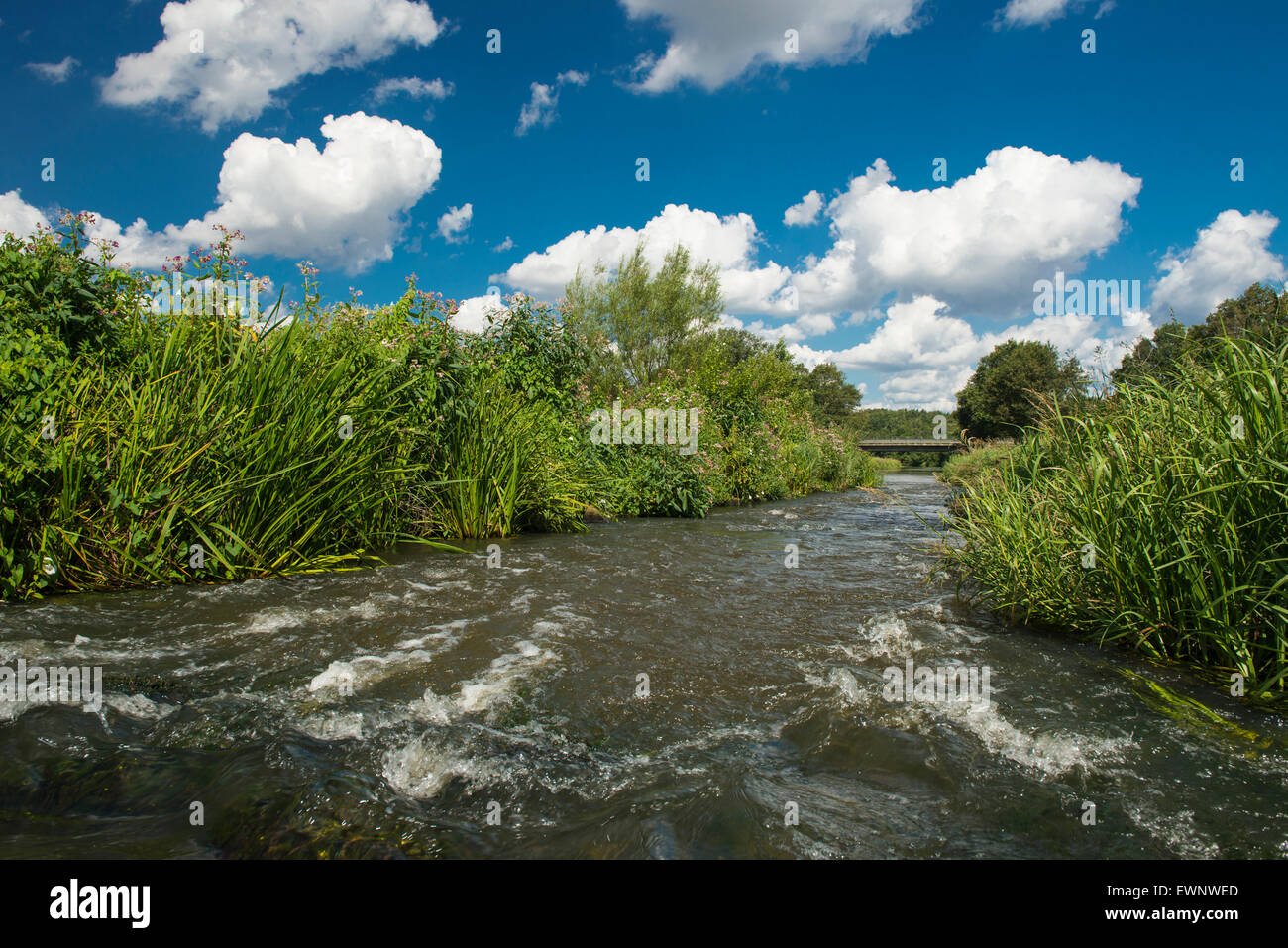 fish pass in hunte river near goldenstedt, oldenbuger land, lower saxony, germany Stock Photo