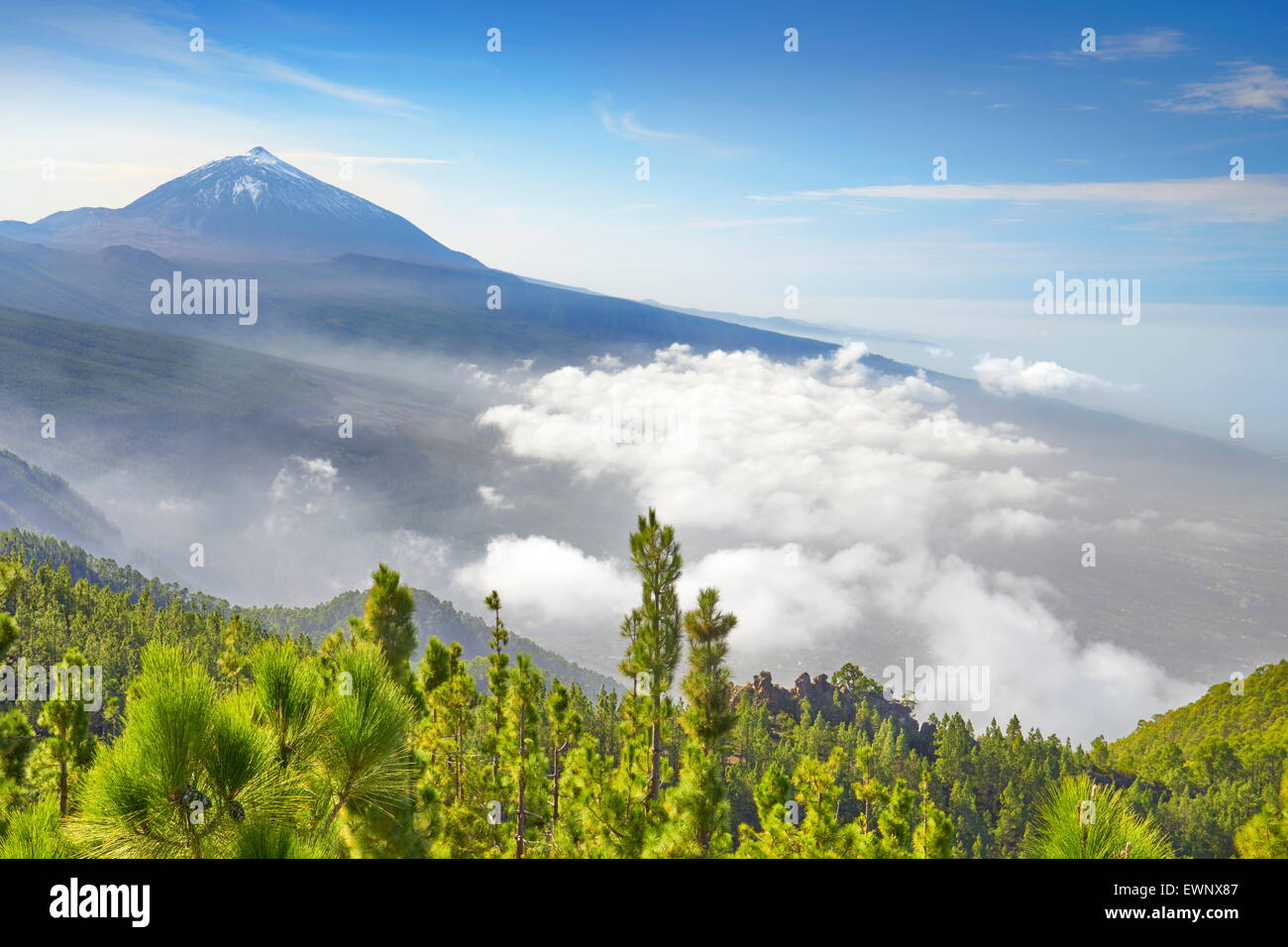 Tenerife - view of Teide Volcano Mount, Canary Islands, Spain Stock Photo