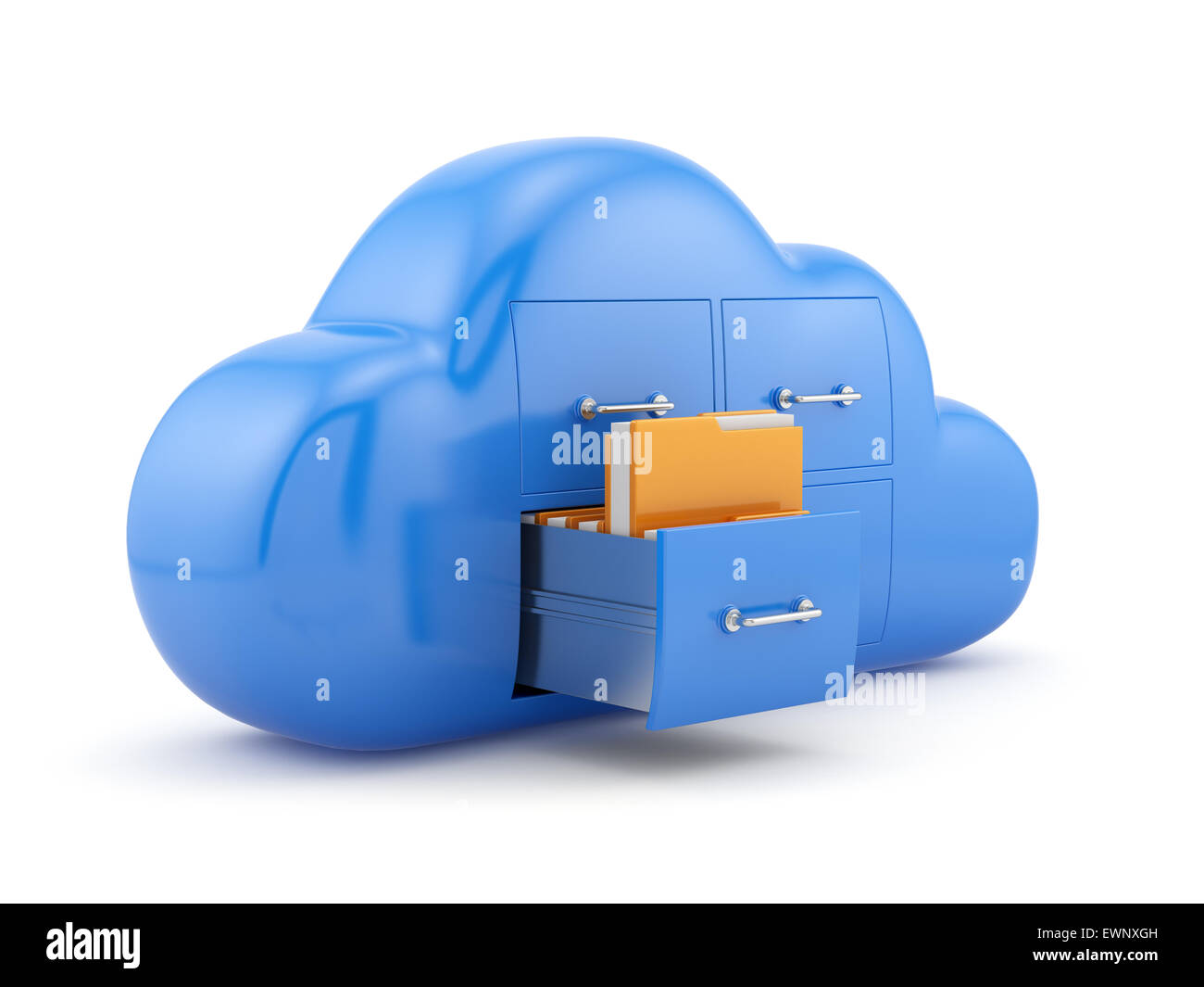 Cloud storage concept. Isolated on white background 3d illustration ...