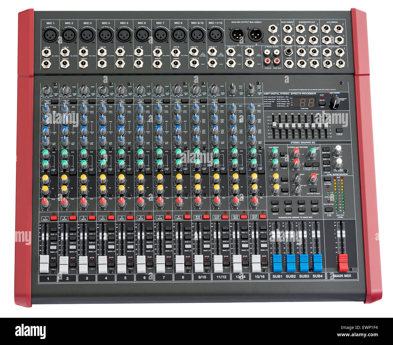 Professional Mixing Console. Music Device Isolated on White Background ...