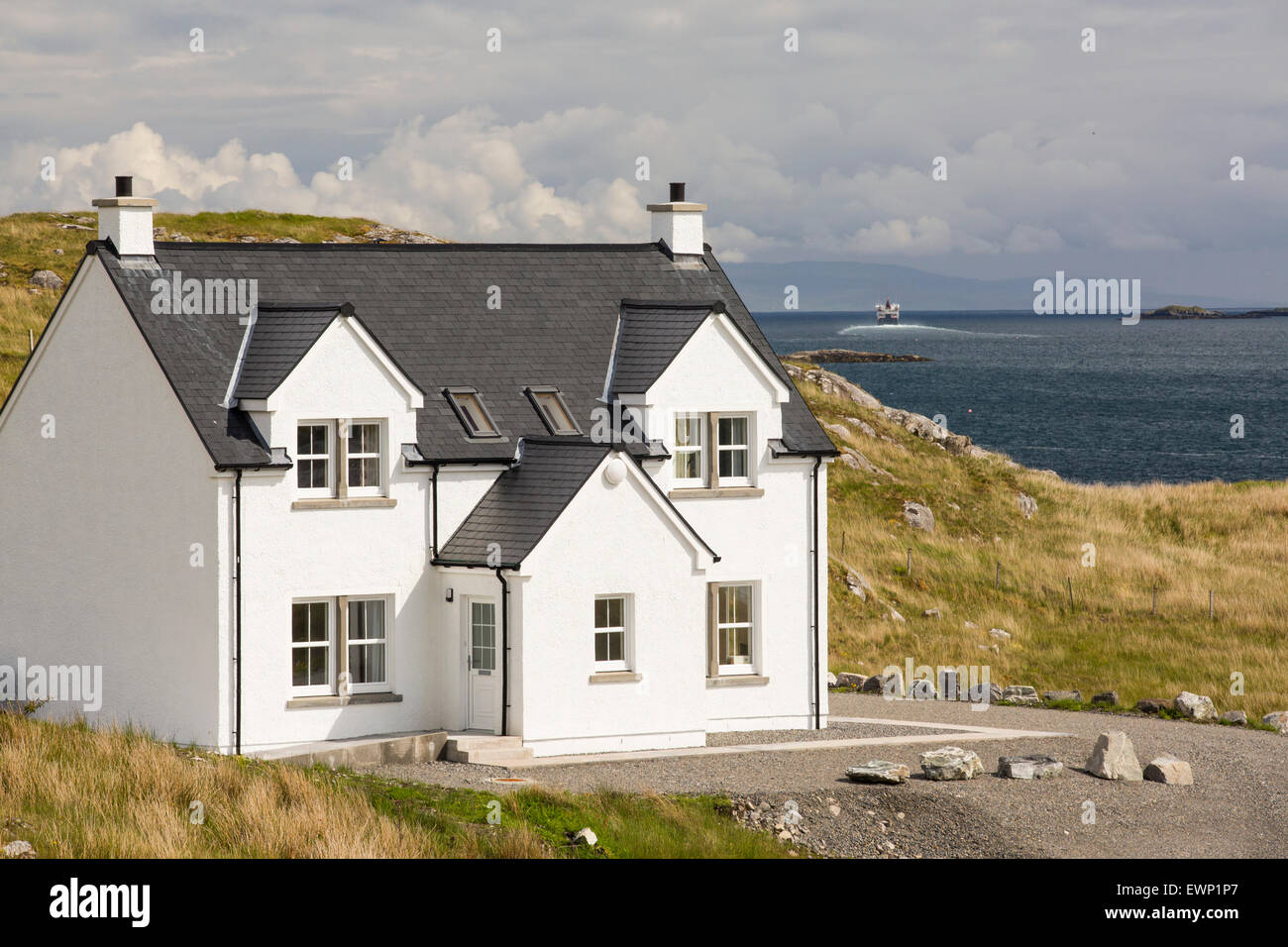 A modern house in Tarbert on the Isle of Harris, Outer Hebrides
