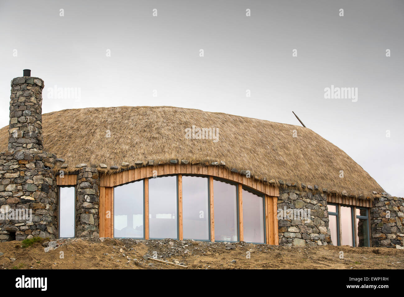 A modern thatched house in Scarista on the Isle of Harris, Outer
