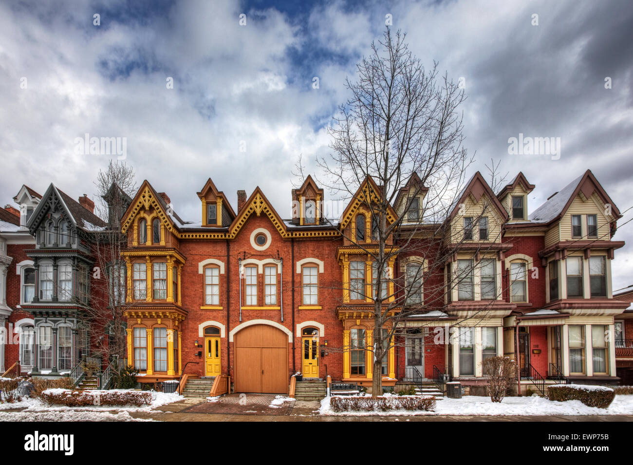 Colorful townhouses in Hamilton, Canada Stock Photo Alamy