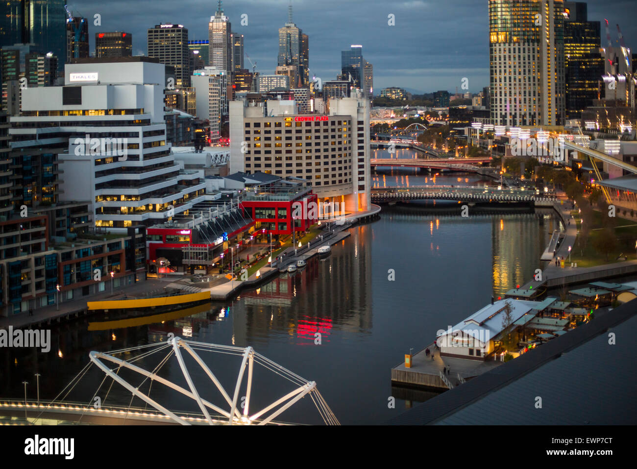 Downtown Melbourne, Australia, at night Stock Photo
