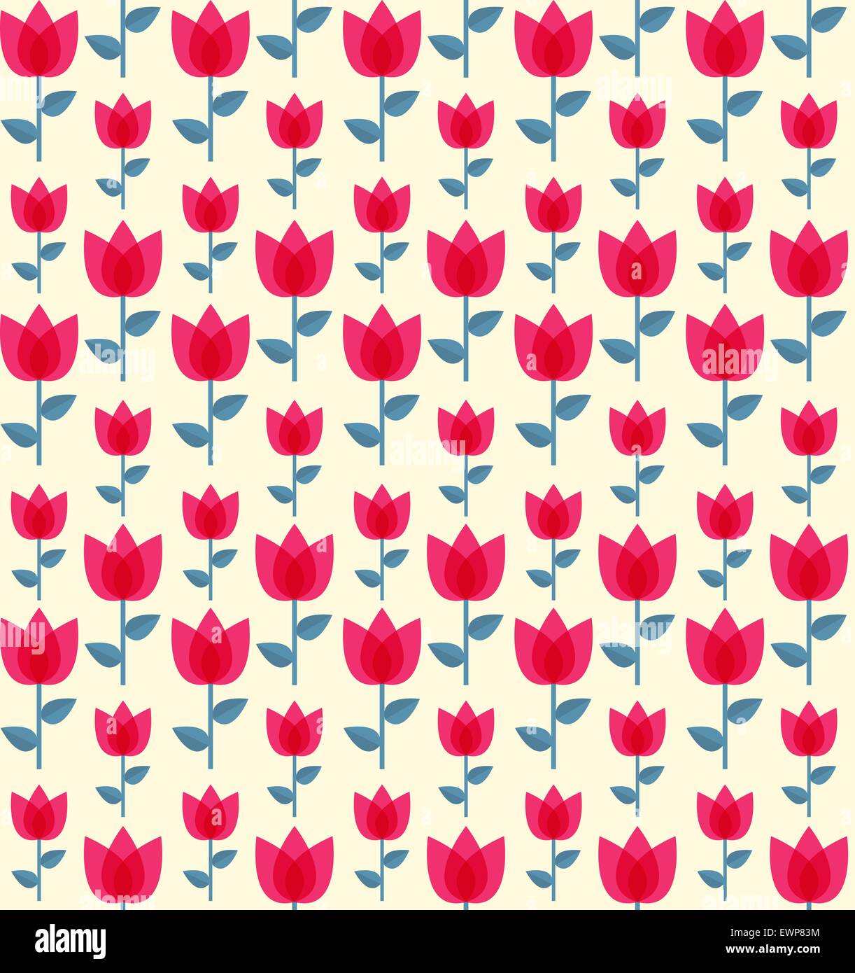 Paper Trendy Flat Flower Seamless Pattern Vector Illustration Stock ...