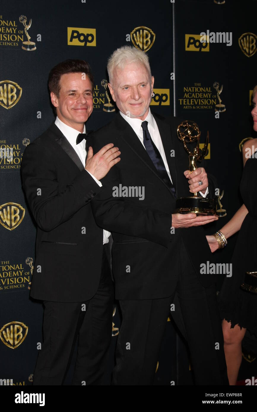 The 42nd Annual Daytime Emmy Awards at Warner Bros. Studios - Press Room  Featuring: Christian LeBlanc, Tony Geary Where: Burbank, California, United States When: 27 Apr 2015 Stock Photo