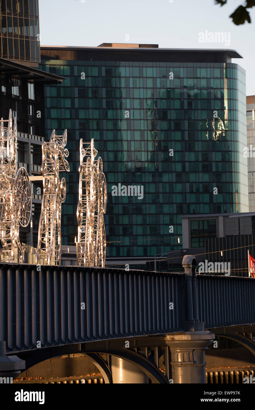 The Travelers Sculptures, Sandridge Bridge, Melbourne, Australia Stock ...
