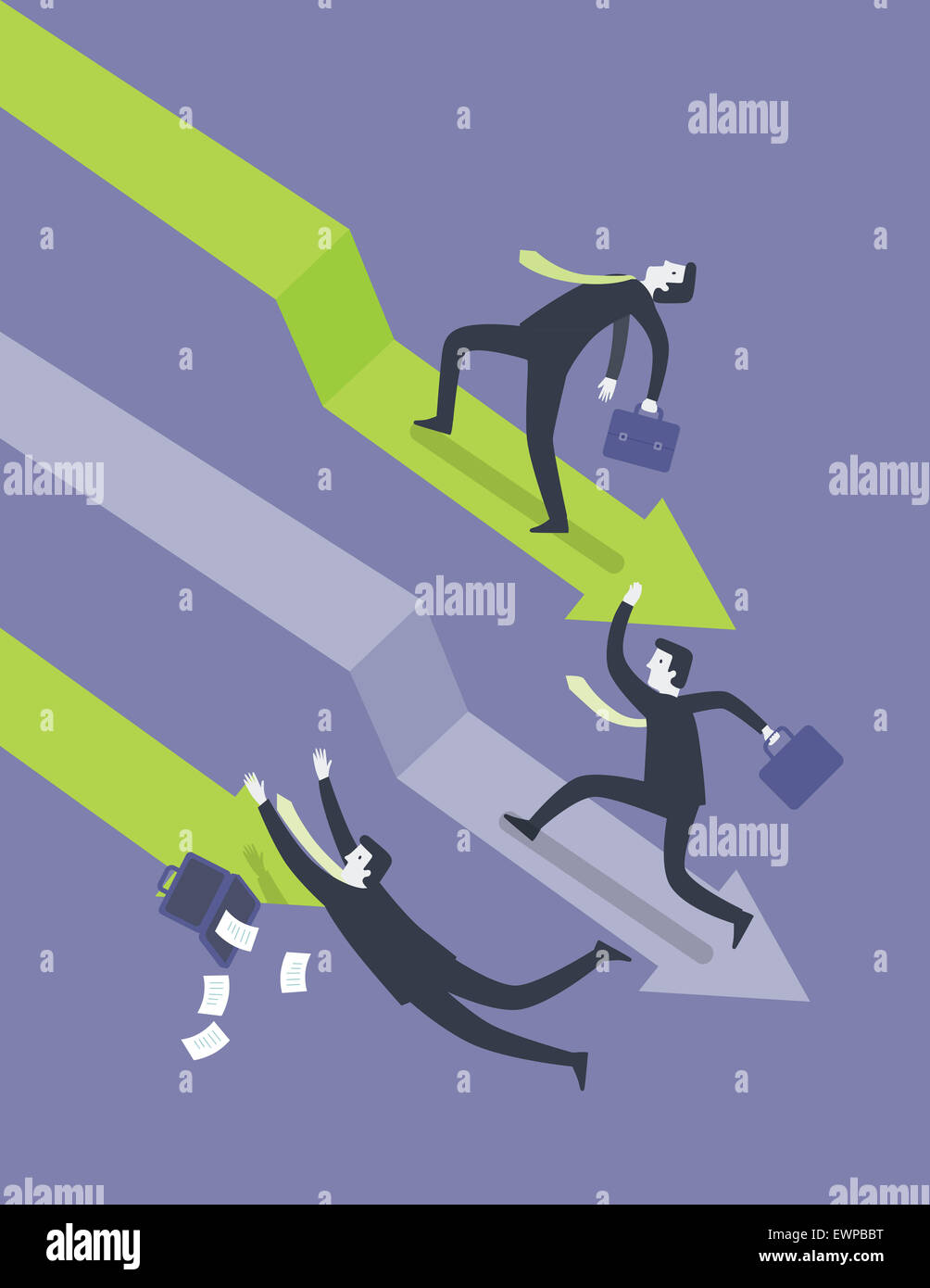 Business people struggling in recession period Stock Photo