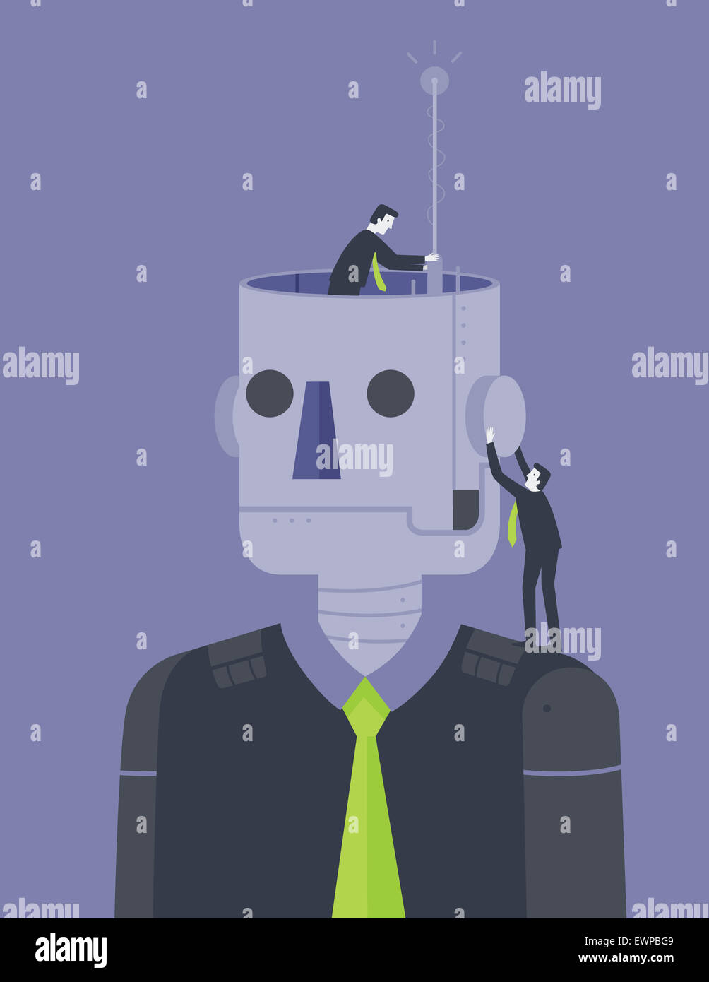 Business people innovating business robot Stock Photo