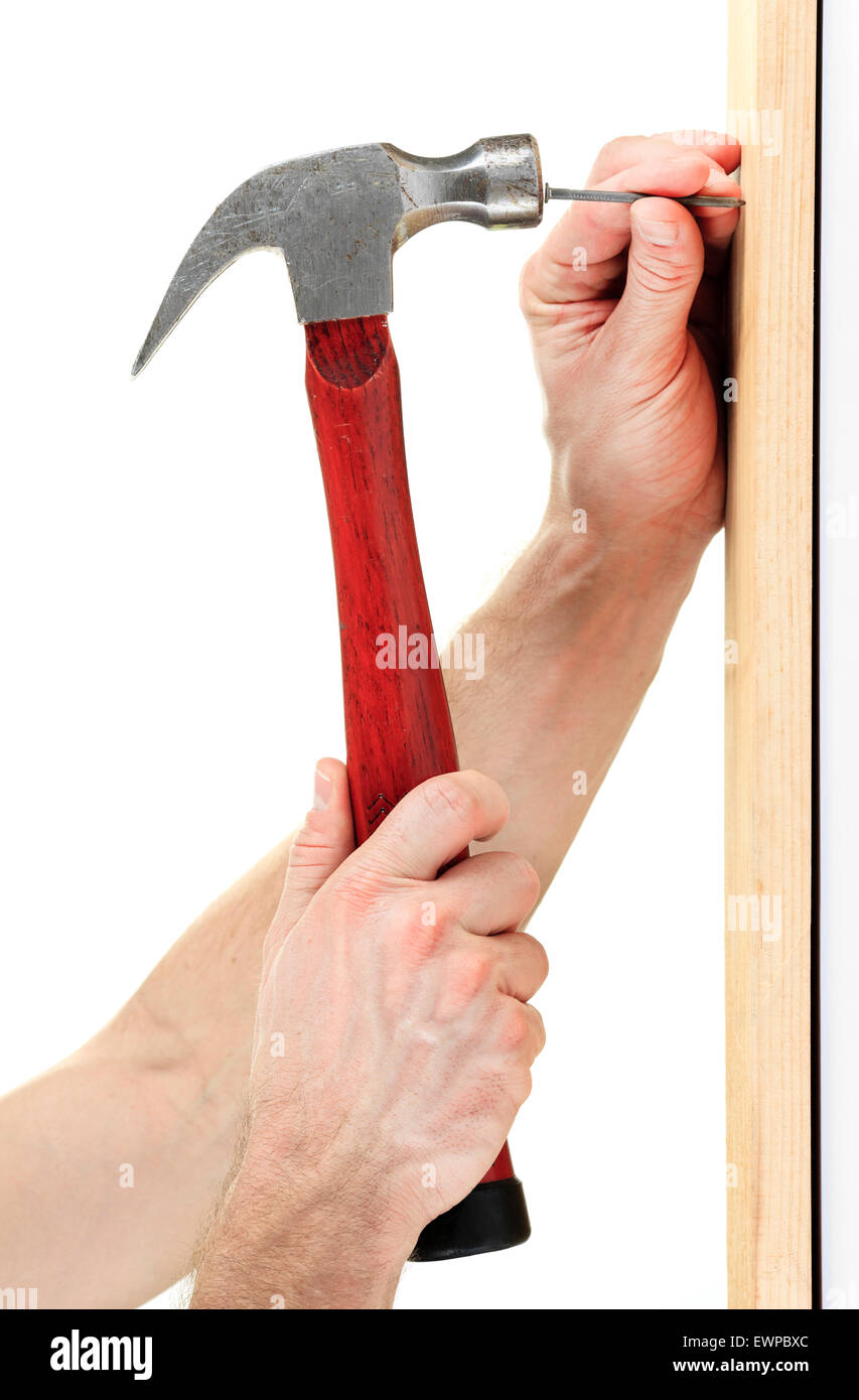 Hammer nail hit Stock Photo Alamy