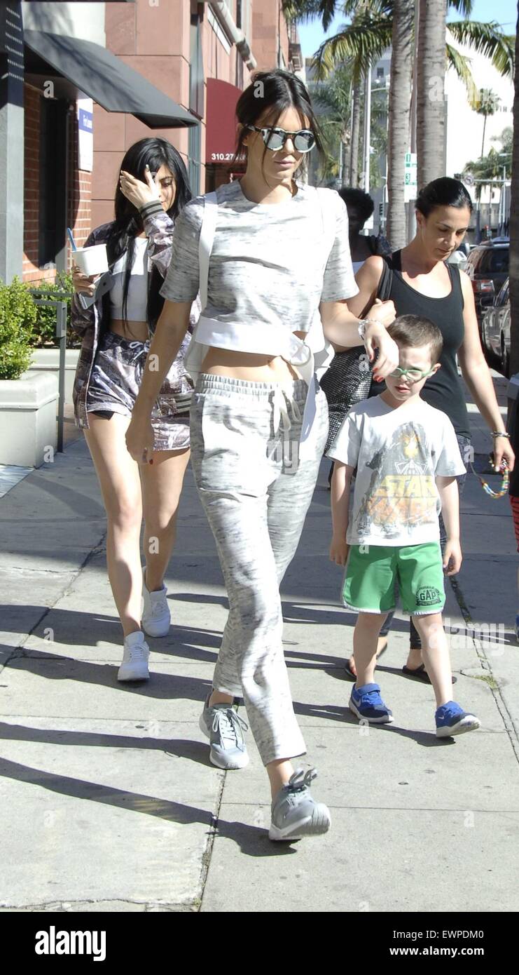 Kendall Jenner and Kylie Jenner go for a quick yogurt run in Beverly