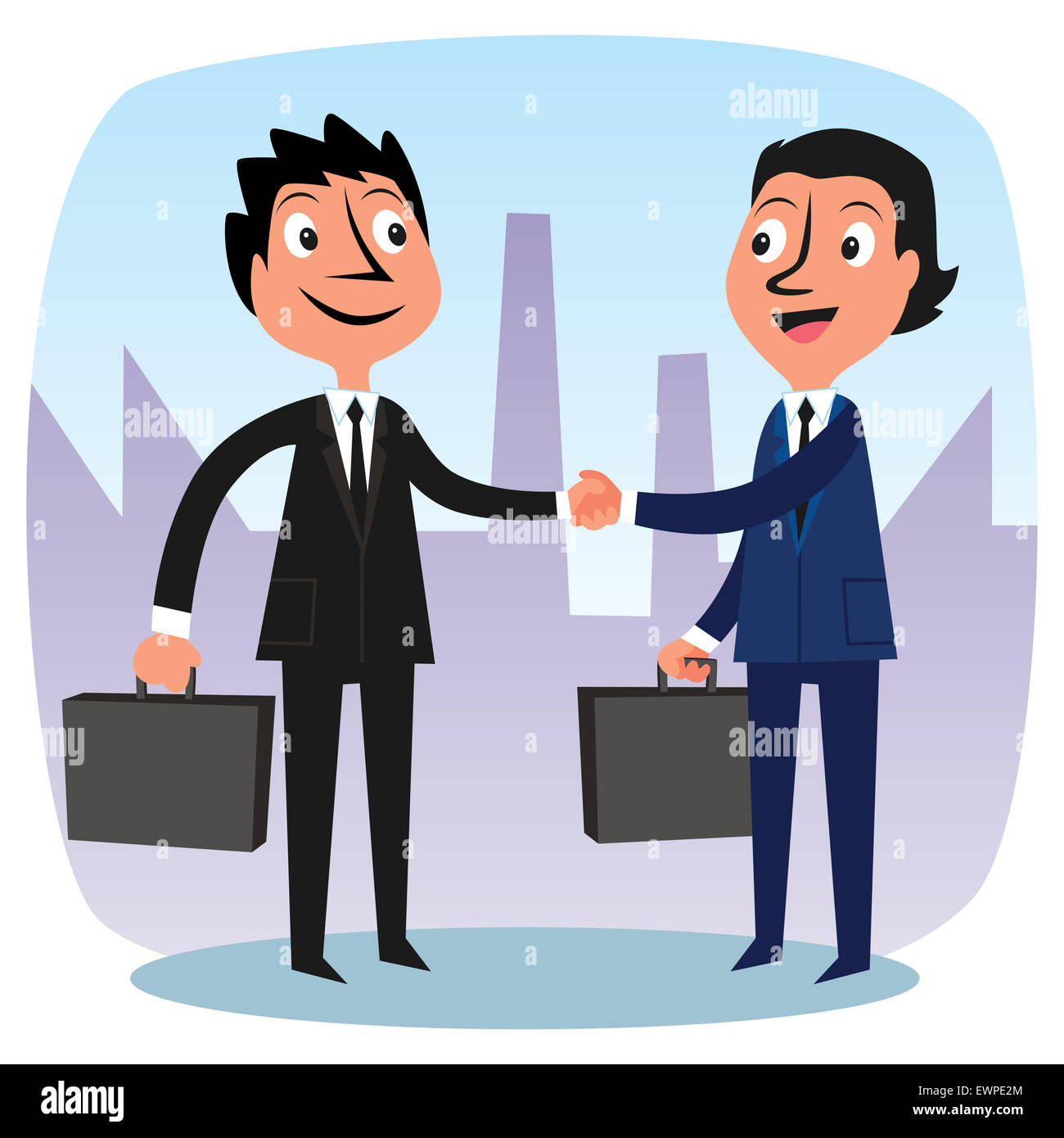 Two businessmen congratulating for new partnership Stock Photo