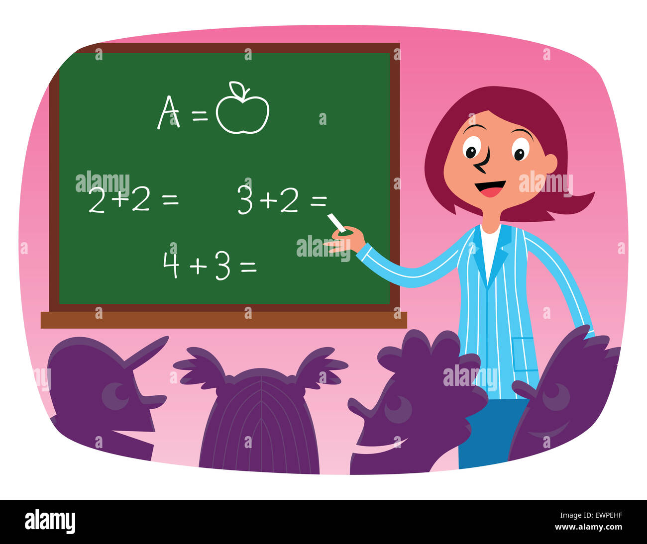 Female teacher teaching in classroom Stock Photo