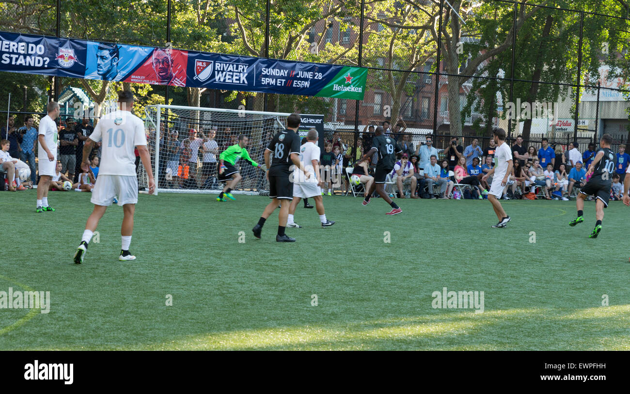 New York, NY USA - June 24, 2015: Luol Deng scores goal during soccer