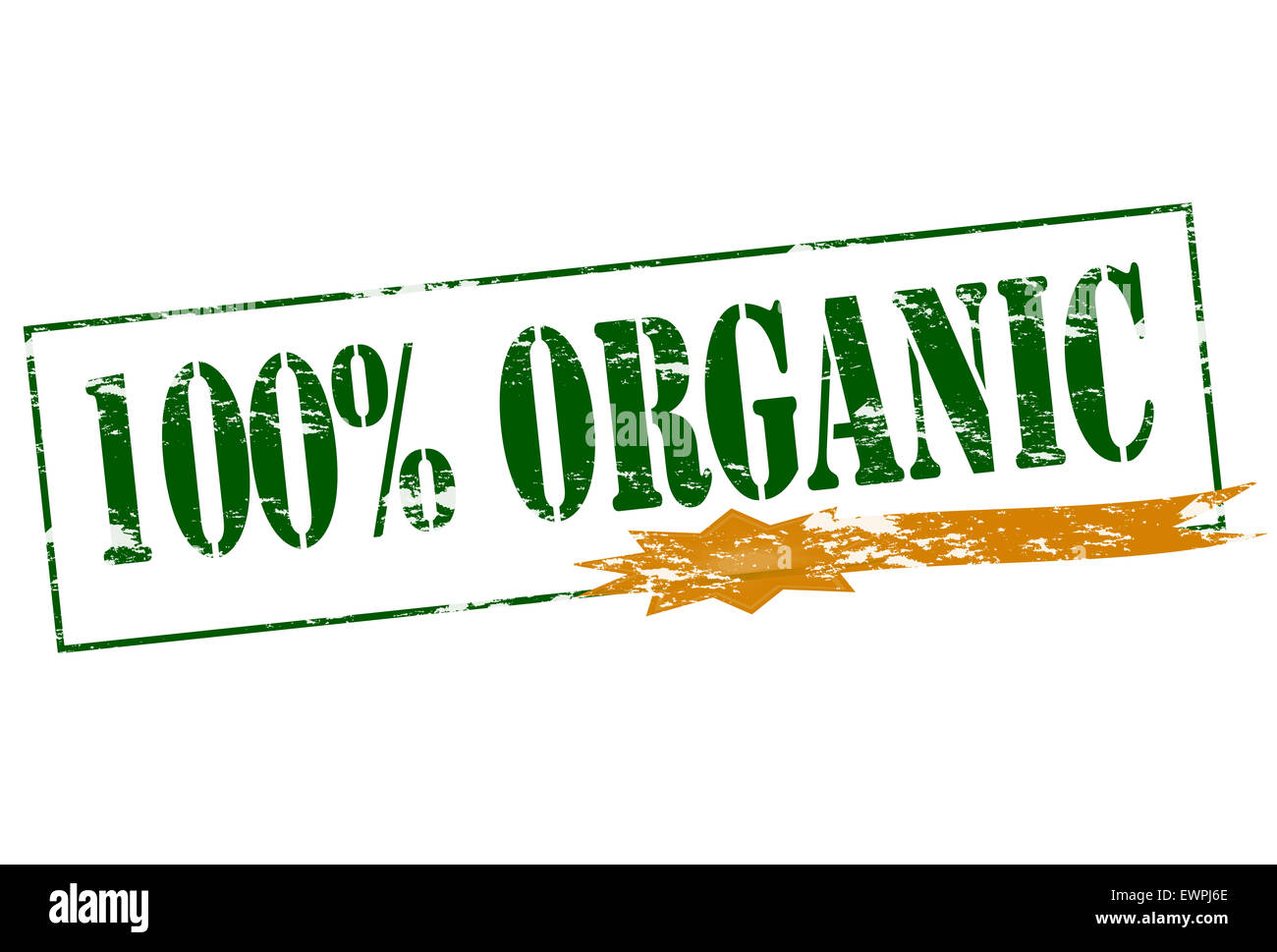 Rubber stamp with text one hundred percent organic inside, illustration ...