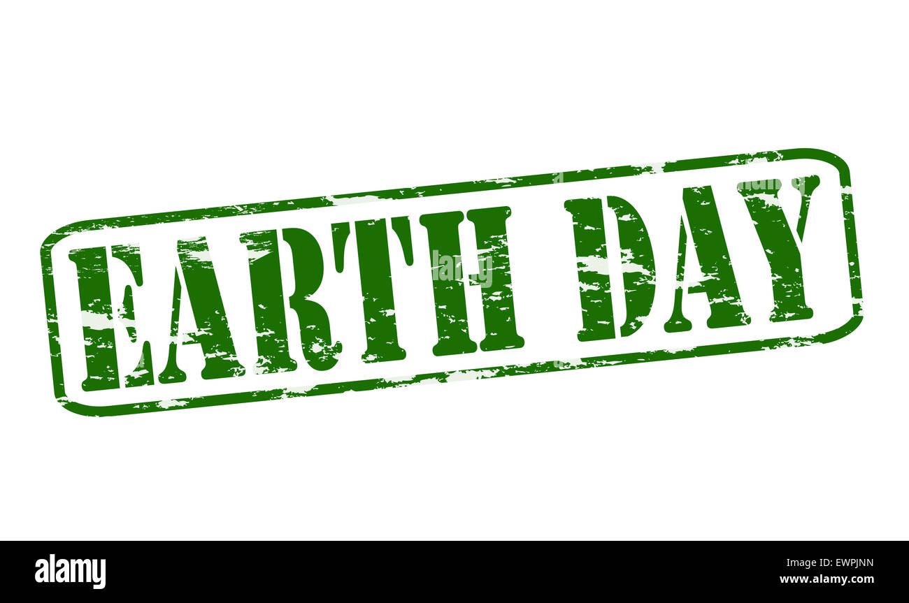 Rubber stamp with text Earth day inside, illustration Stock Photo