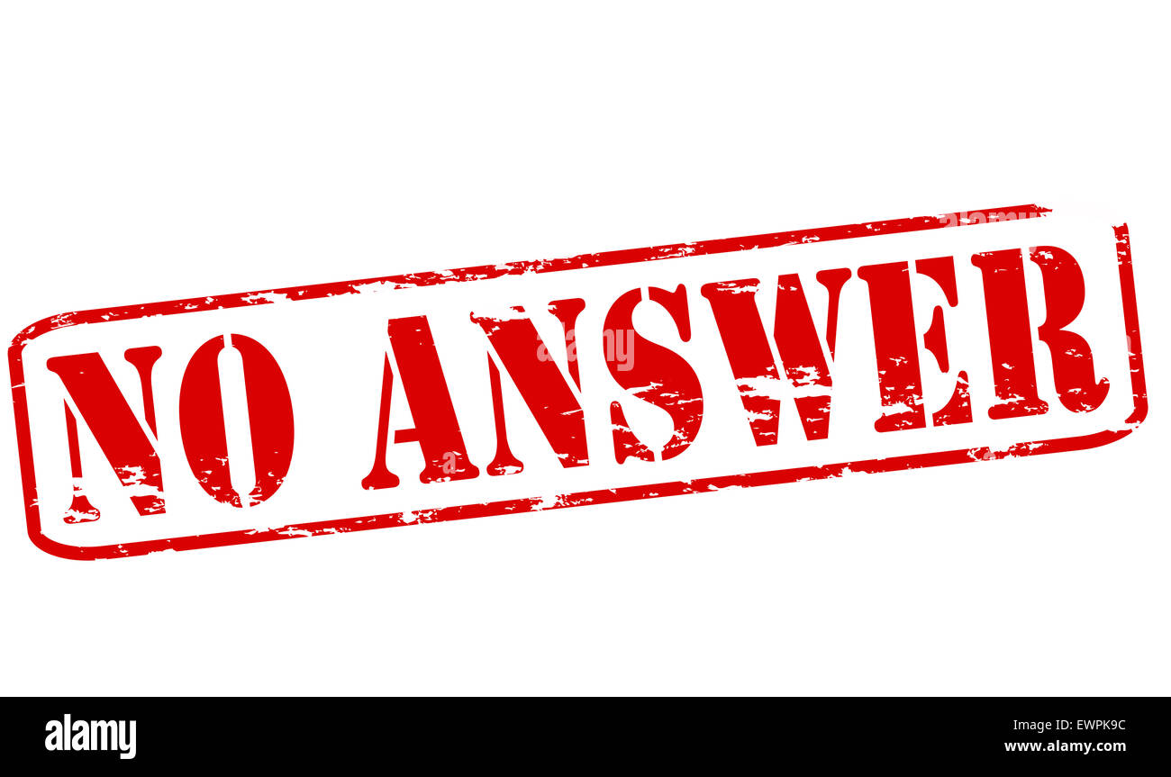 Rubber stamp with text no answer inside, illustration Stock Photo Alamy