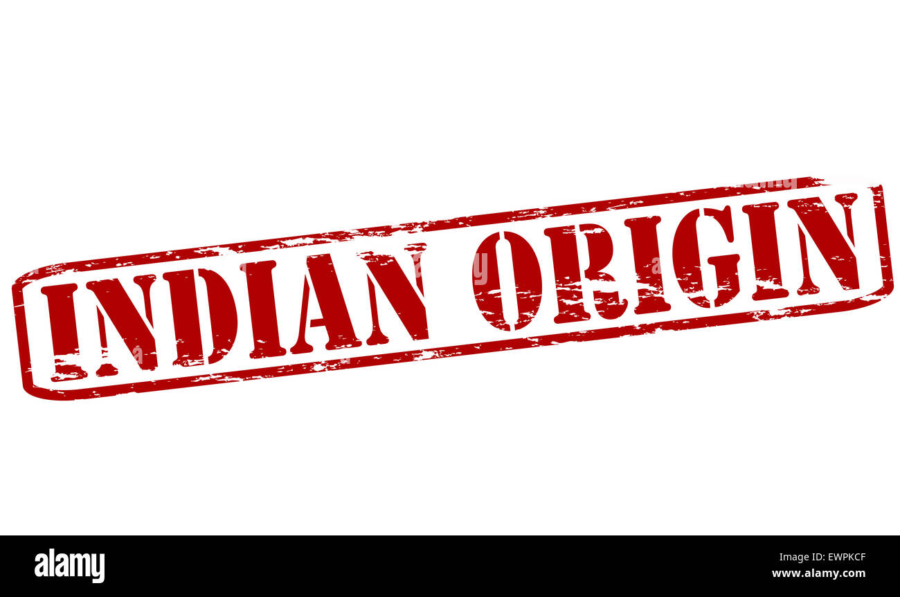 Rubber stamp with text Indian origin inside, illustration Stock Photo