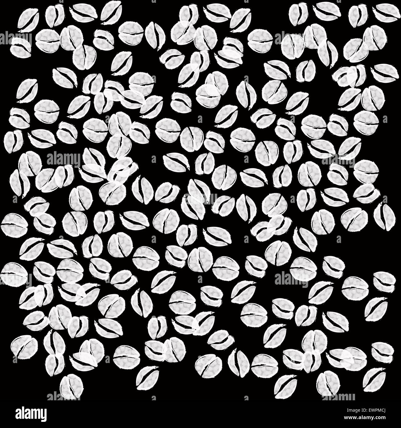 Isolated coffee white beans on black backgrownd Stock Photo - Alamy