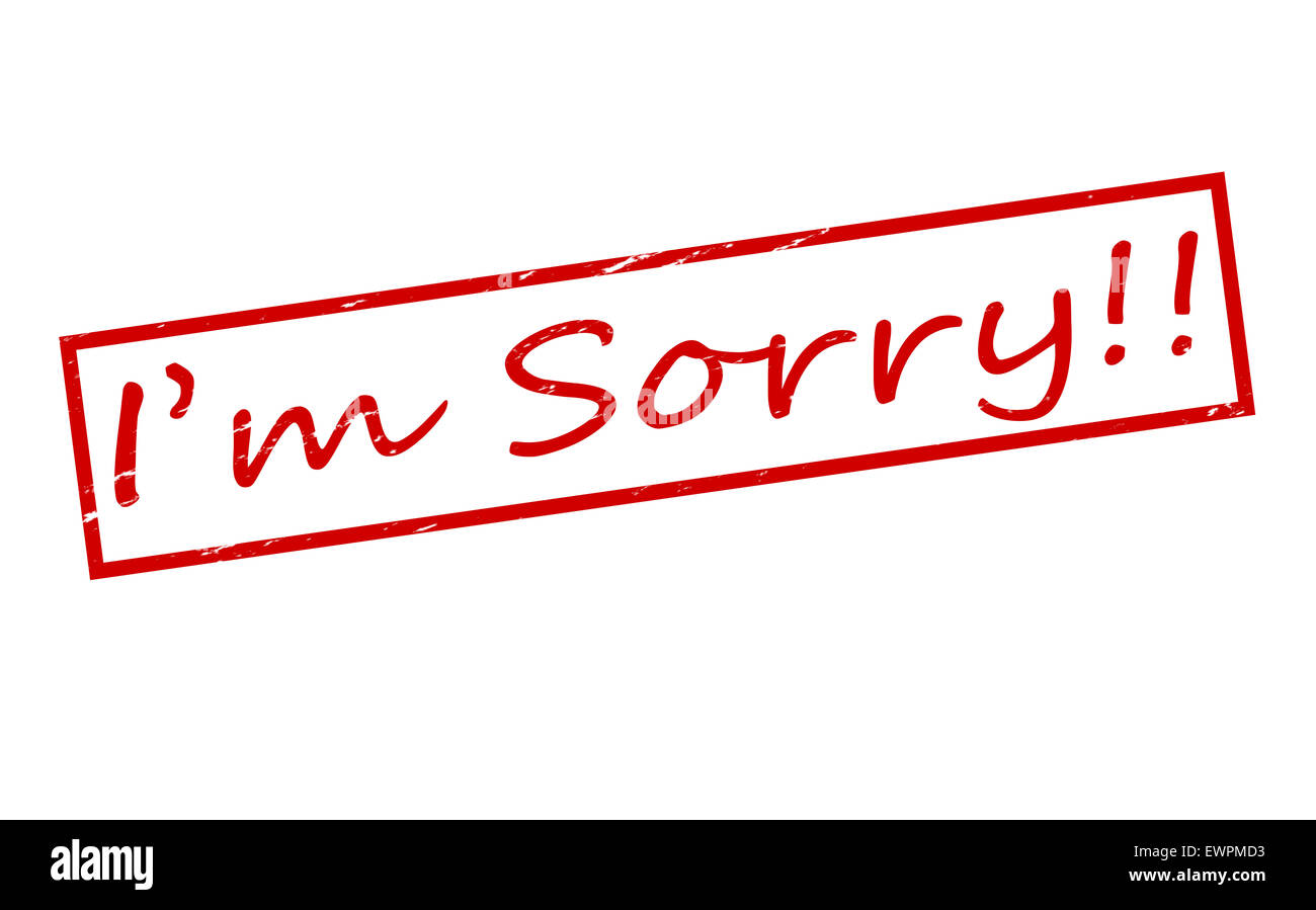 Rubber stamps with text i am sorry inside, illustration Stock Photo