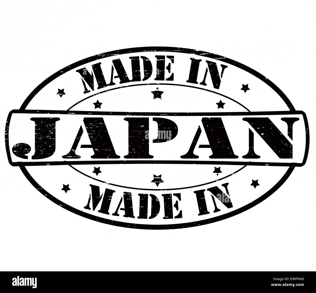 Stamp with text made in japan inside hires stock photography and