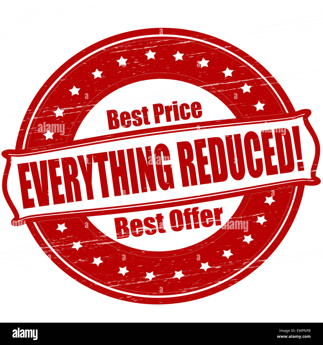 Stamp with text everything reduced inside, illustration Stock Photo - Alamy
