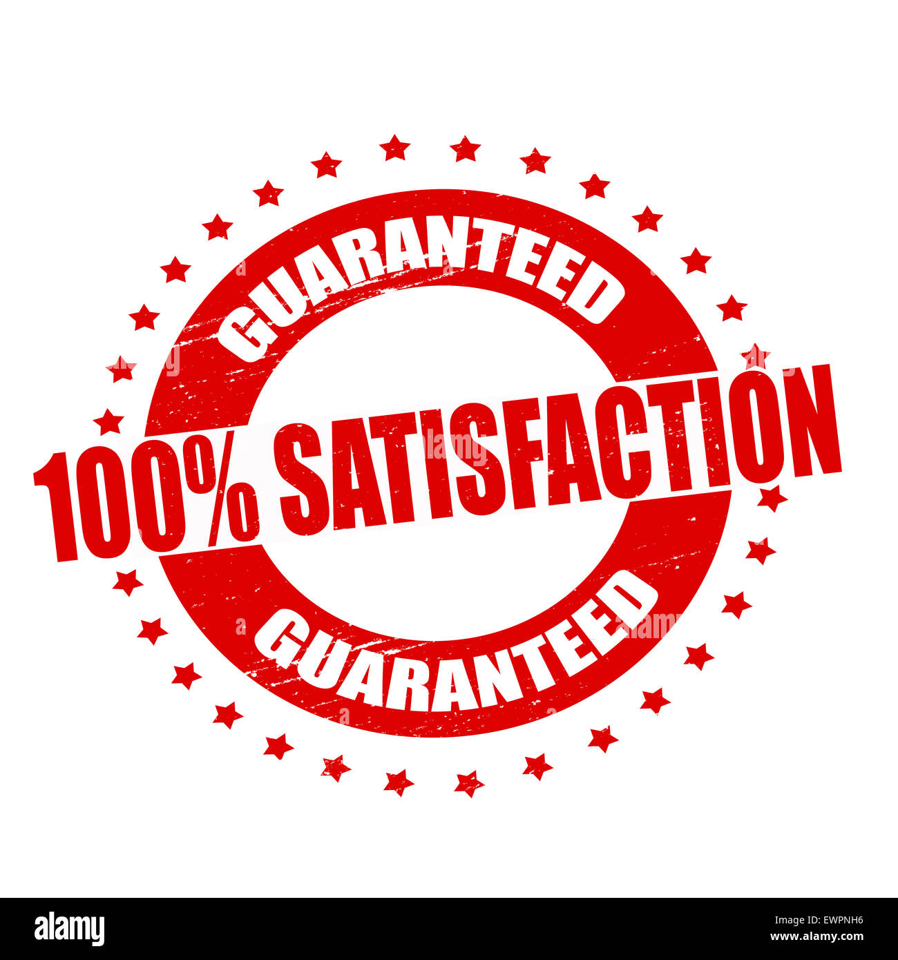 Rubber stamp with text one hundred percent satisfaction inside, illustration Stock Photo