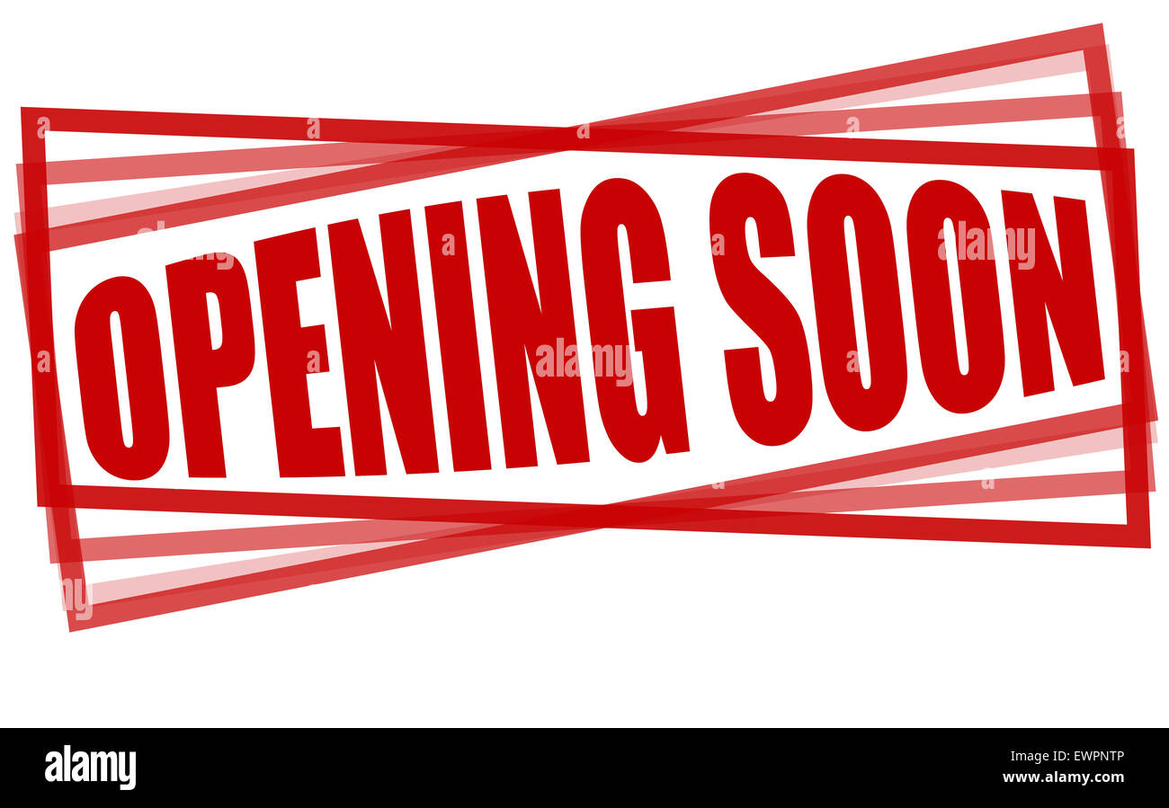 Rubber stamps with text opening soon inside, illustration Stock Photo Alamy