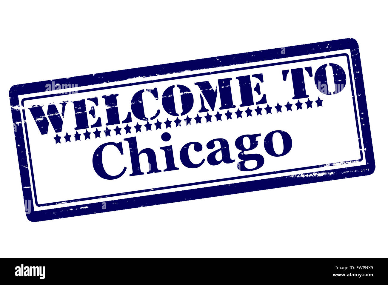 Rubber stamps with text to Chicago inside, illustration Stock