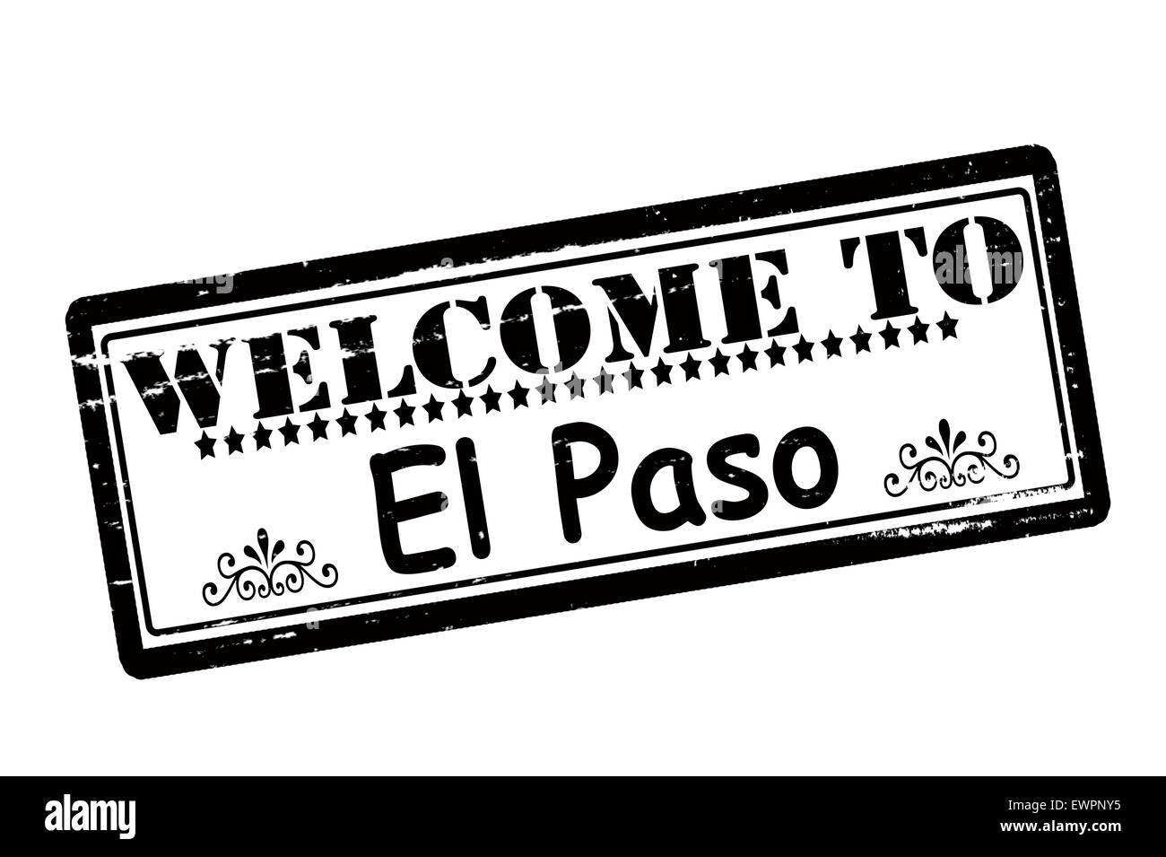 Rubber stamps with text to El Paso inside, illustration Stock