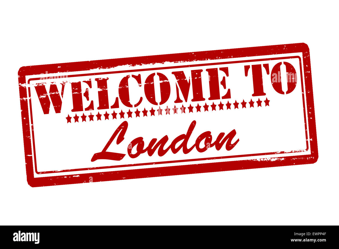 Rubber stamps with text to London inside, illustration Stock