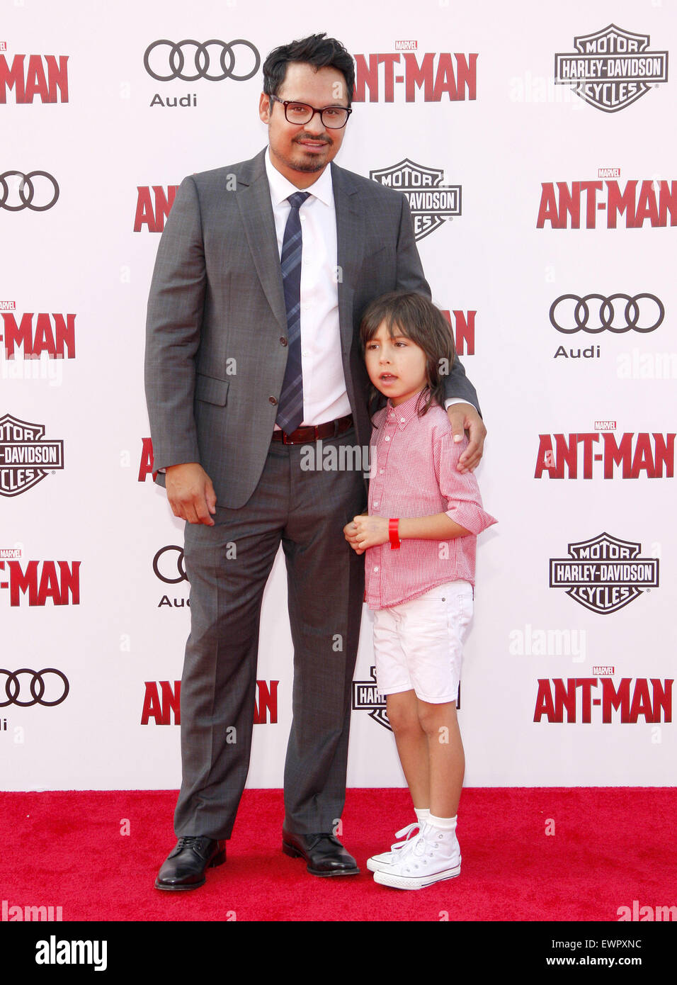 Michael Pena at the World premiere of Marvel's 'Ant-Man' held at the Dolby Theatre in Hollywood, USA on June 29, 2015. Stock Photo