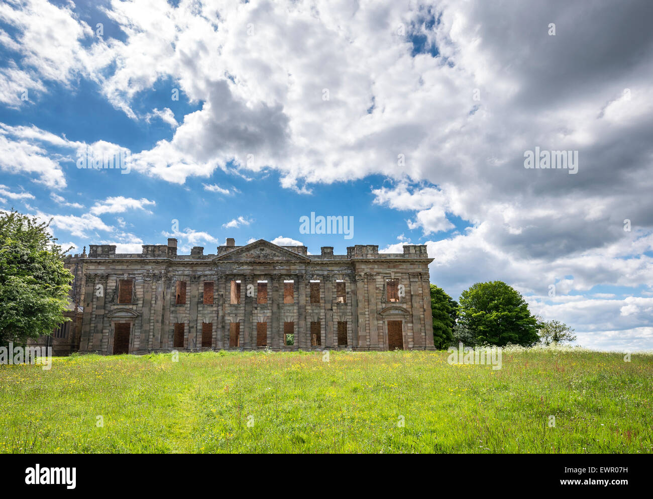Sutton Scarsdale Hall. The ruin of a Stately home near Chesterfield in