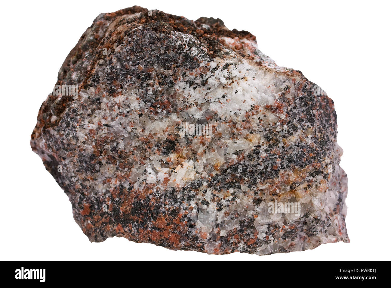 Fenite with carbonatite (white) Stock Photo