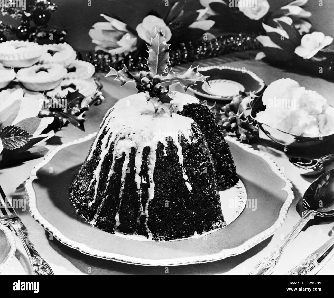 Christmas Pudding, Circa 1930. Stock Photo