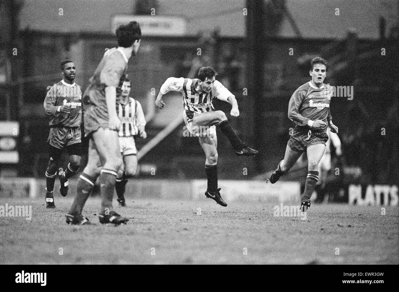 Huddersfield 2-1 Bury, Division 3 League match at Leeds Road, Saturday 22nd December 1990. Stock Photo