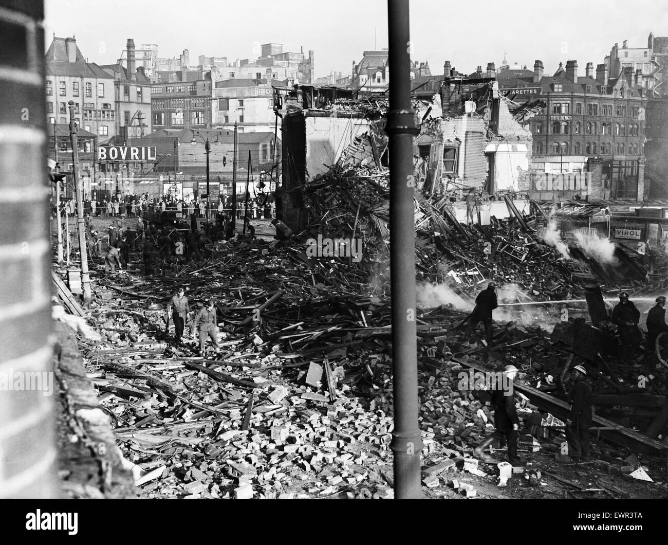 Birmingham Blitz  during the Second World War. Damage to John Bright Street  following an air raid. 20th November 1940. Stock Photo