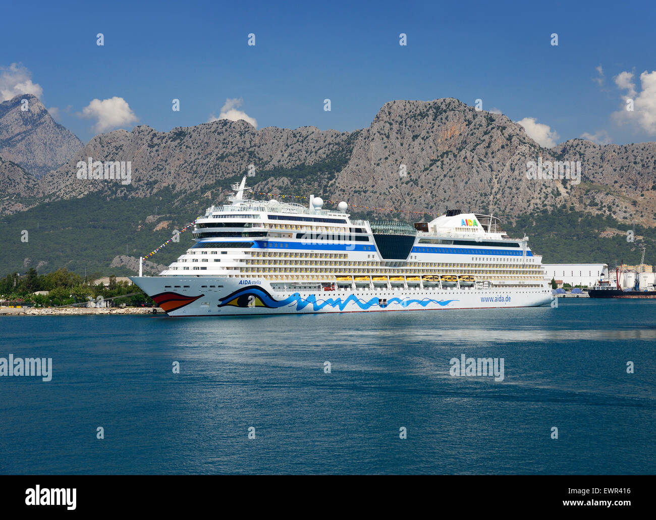 Cruise ship Aida in Port Akdeniz, Antalya Stock Photo
