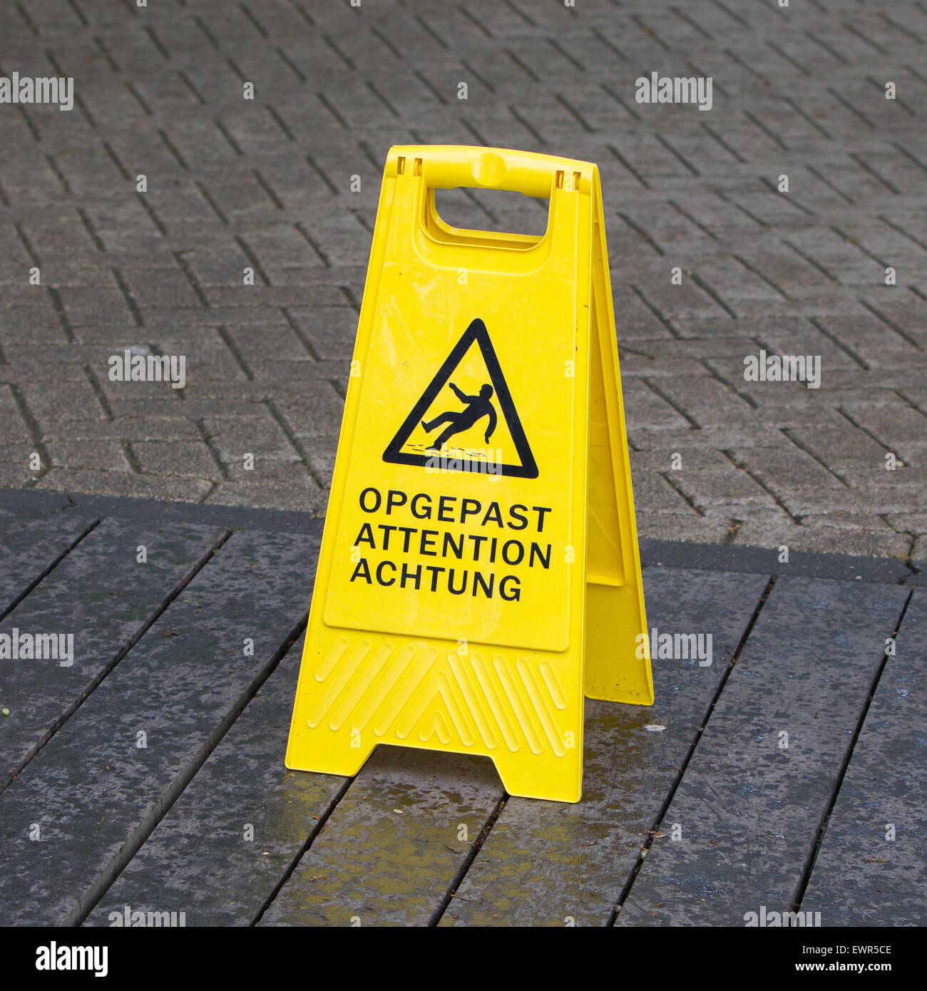 Warning sign on floor hi-res stock photography and images - Alamy