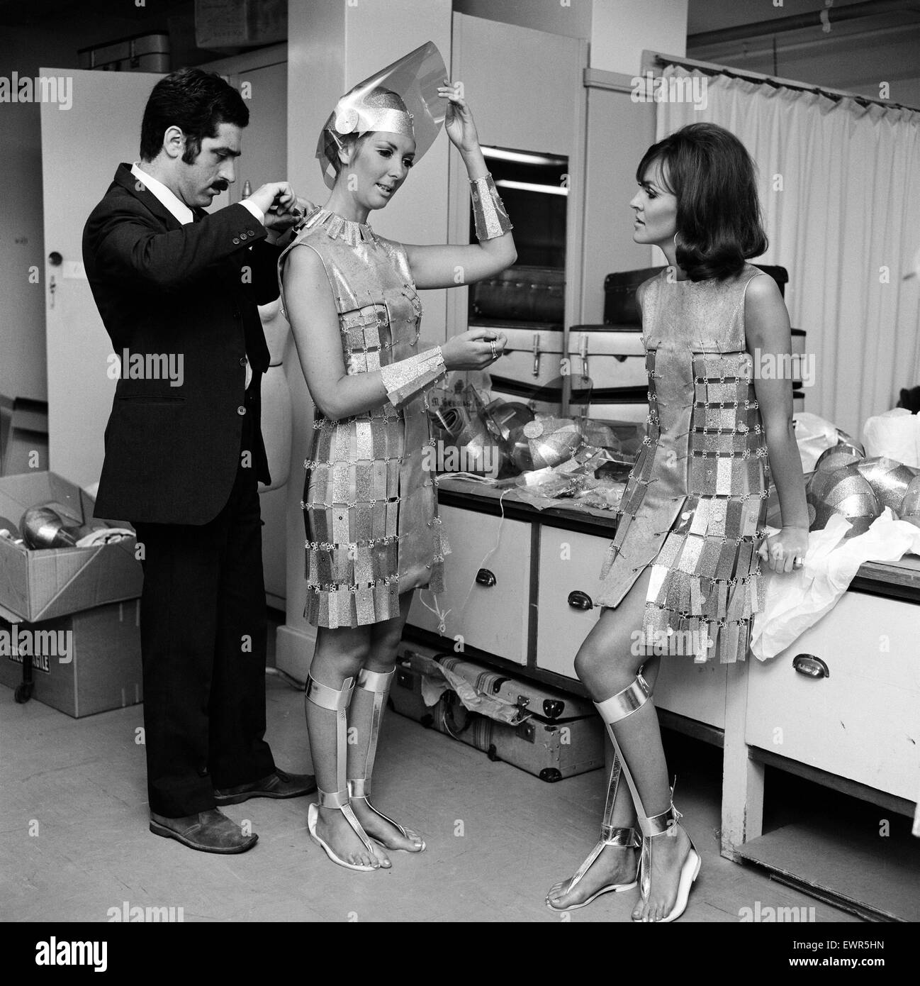 Fashion designer Paco Rabanne on the film set of Casino Royale at Stock ...