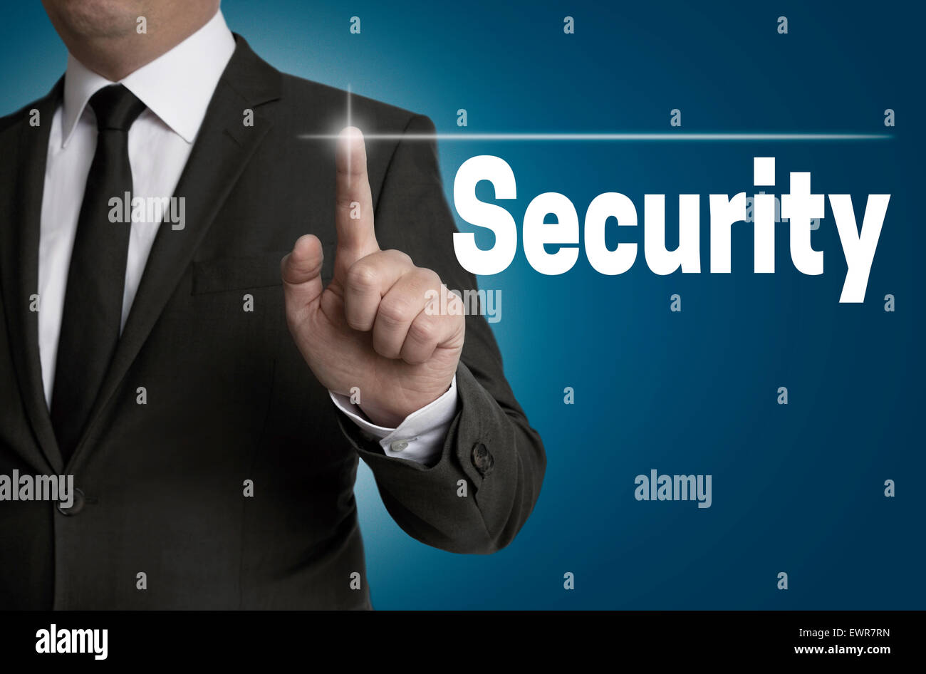 Security touch screen is operated by businessman Stock Photo Alamy