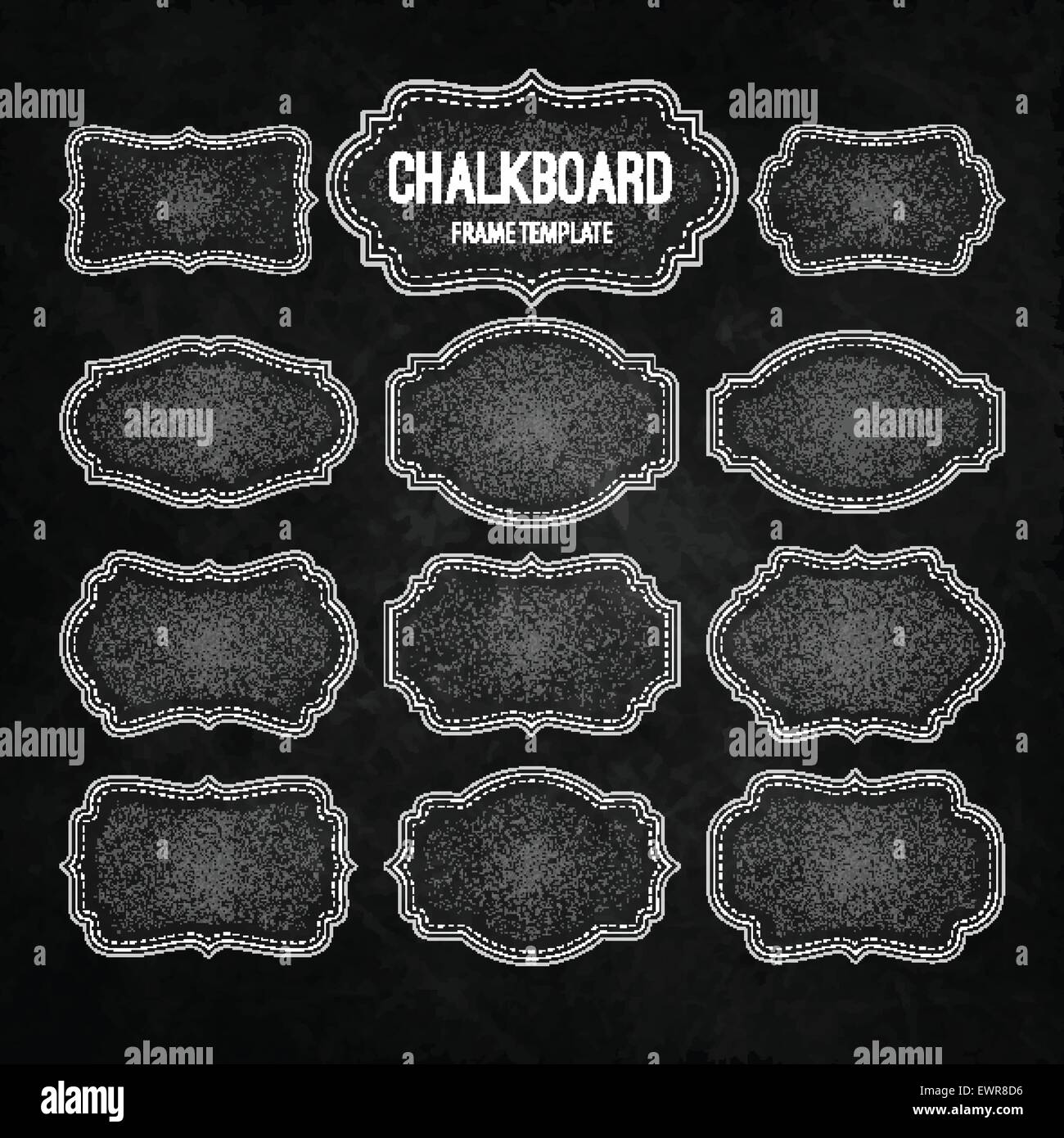 Set of Chalkboard Frames and Labels. Vector illustration Stock Vector Image & Art Alamy