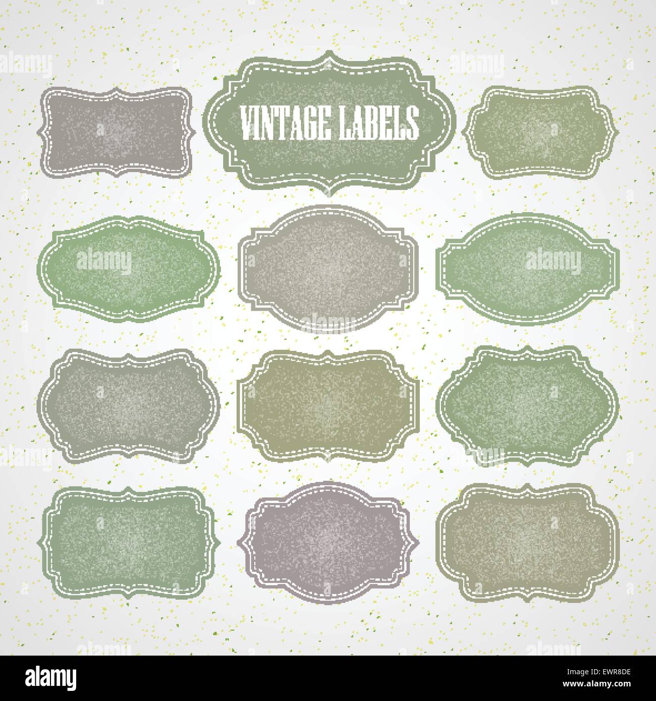 Vector set vintage labels and frame. Vector illustration Stock Vector