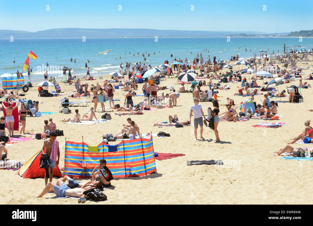 Bournemouth, UK. 30th June, 2015. Bournemouth beach today as UK