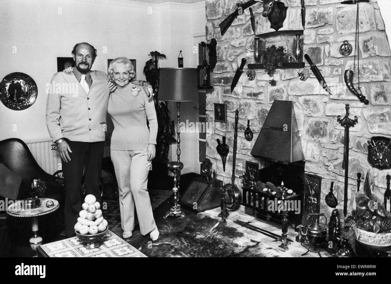 The parents of one of Wales most famous pop singers Tone Jones. Have returned to the 'green green grass of home' after living in London for eight years. 19th July 1976 Stock Photo